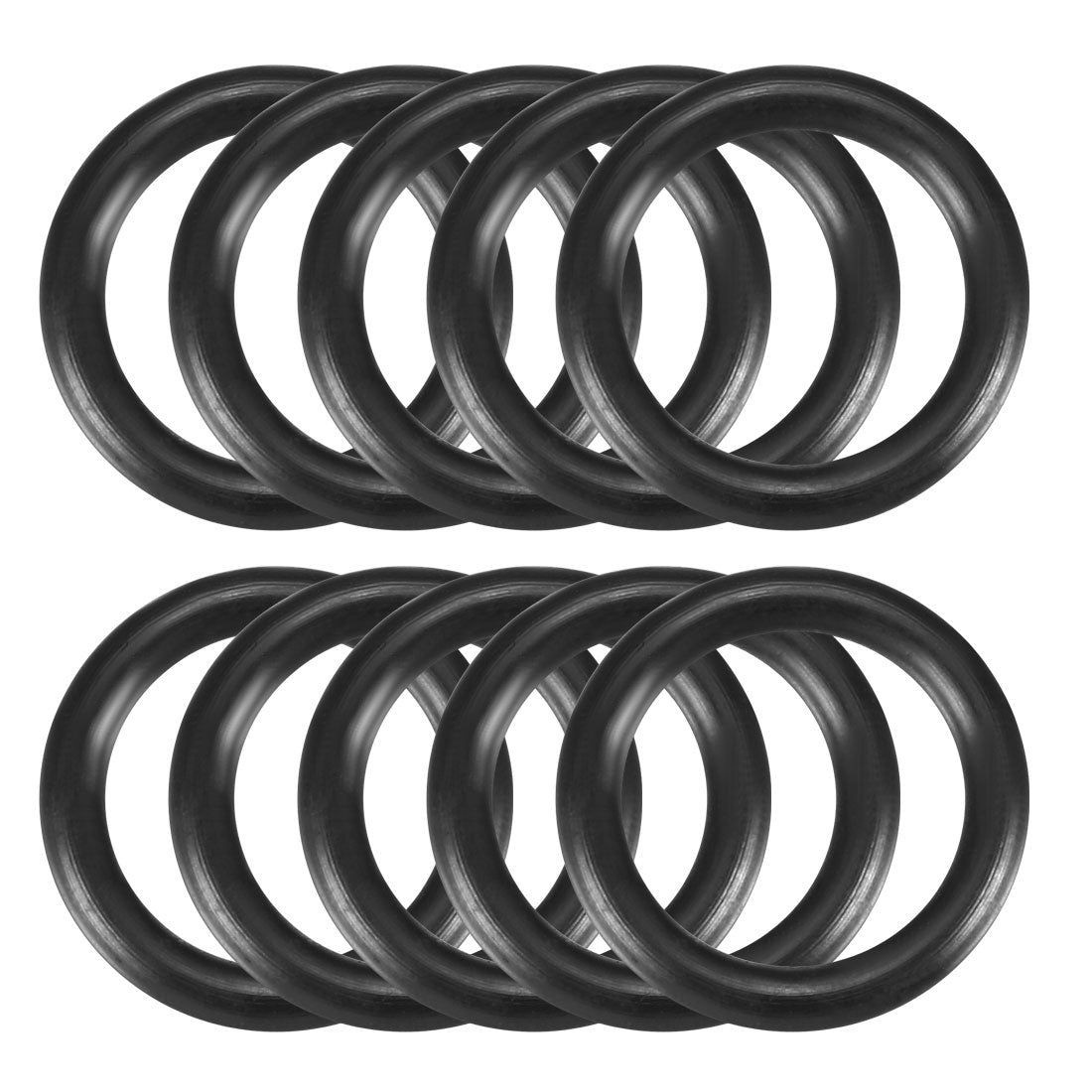 uxcell Uxcell 10 Pcs 21mm x 15mm x 3mm Silicone O Ring Seal Gaskets Black