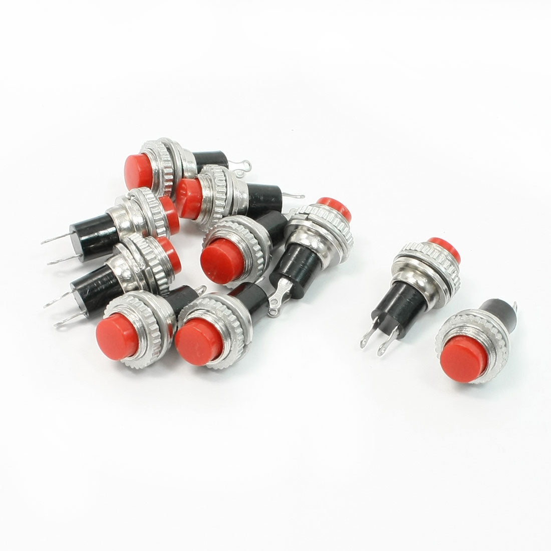 uxcell Uxcell 10 Pcs SPST Red Round Momentary Push Button Switch 3A 125V 1.5A 250VAC