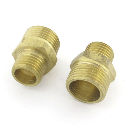 Harfington Uxcell 2 Pcs 1/4" PT to 3/8" PT Male Thread Reducer Pipe Fitting Straight Connector