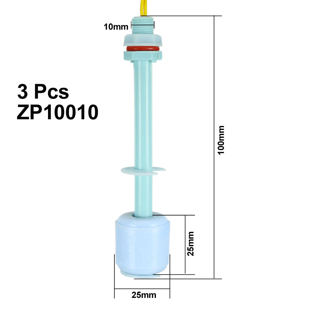 uxcell Uxcell 3Pcs ZP10010 100mm Länge Wasserstandssensor PP Schwimmschalter Hellblau