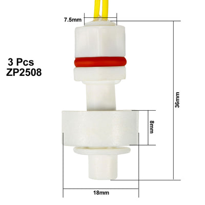 Harfington Uxcell 3pcs Mini Water Liquid Level Sensor Vertical Float Switch 36mm ZP2508