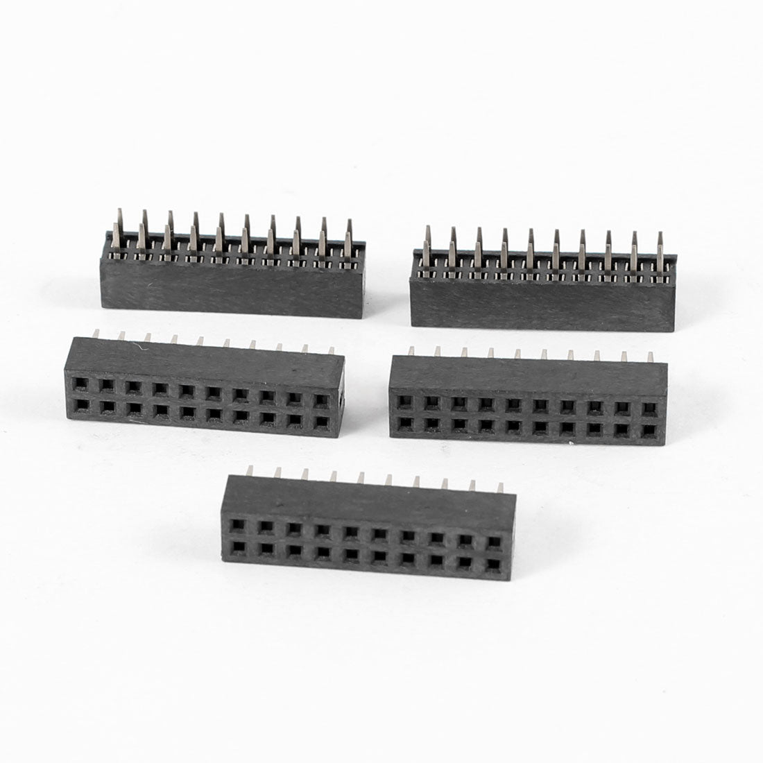 uxcell Uxcell 5pcs Straight Double Row 2mm Pitch 2 x 10 Pins Connector Female Header