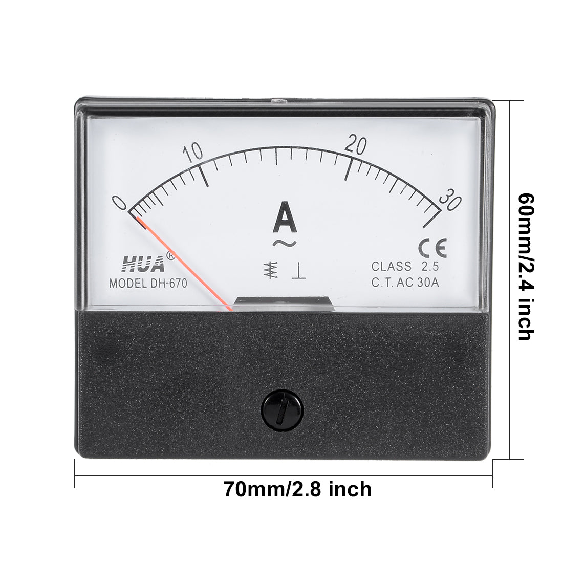 uxcell Uxcell AC 0-30A Analog Panel Ammeter Gauge Ampere Current Meter DH-670