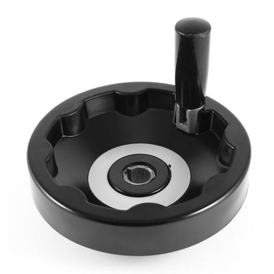 Harfington Uxcell 16mm x 150mm Back Ripple Hand Wheel w Removable Revolving Handle