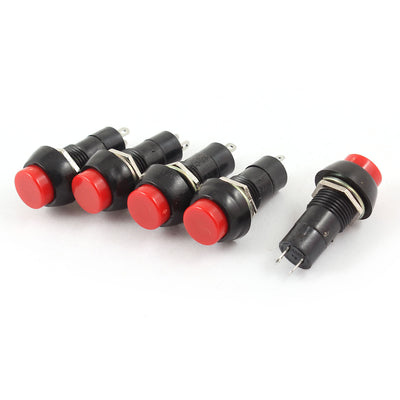 Harfington Uxcell AC 250V 3A Red Cap SPST Latching Push Button Switch 5 Pcs