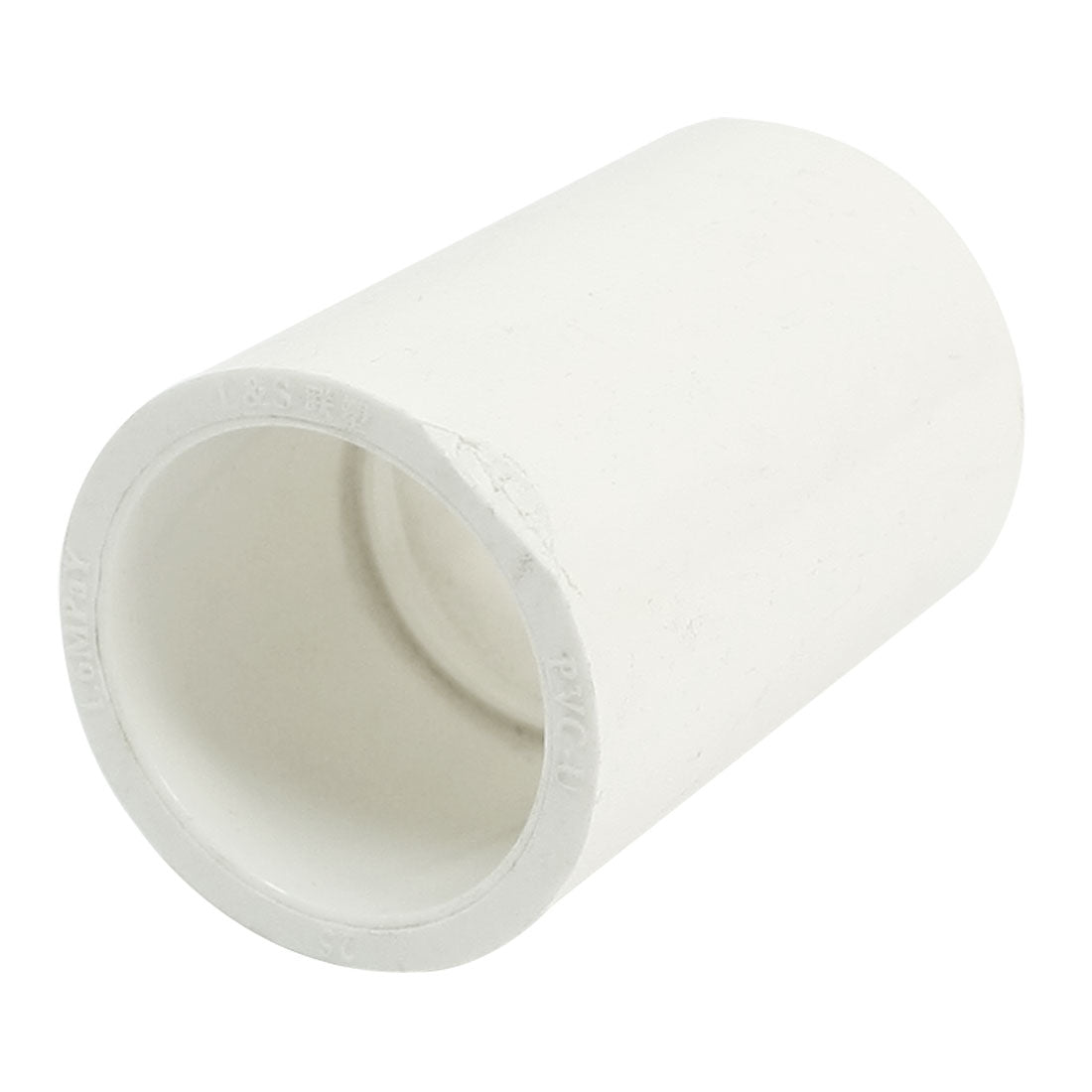 uxcell Uxcell 25mm Inner Diameter White PVC-U Water Pipe Straight Adapter Connector