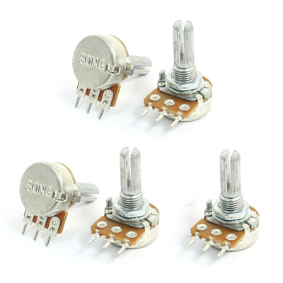 Harfington Uxcell Top Adjustment Single Turn Knurled Shaft 3Pin Potentiometer 10K Ohm 5pcs