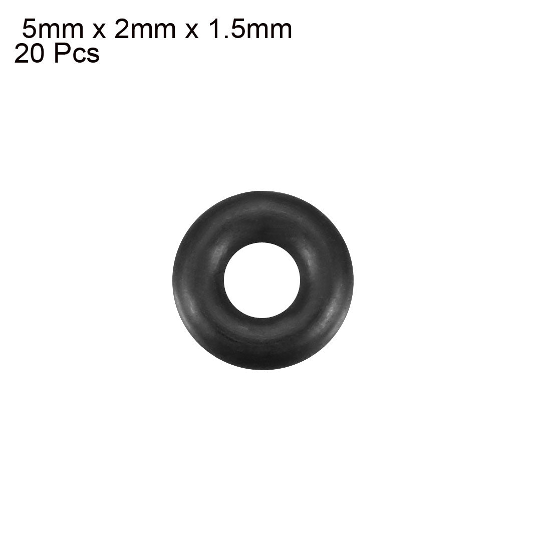 uxcell Uxcell 20PCS Black Rubber 5mm x 2mm x 1.5mm Oil Seal O Rings Gaskets Washers