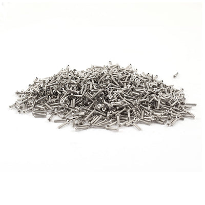 Harfington Uxcell 1000Pcs Stainless Steel KM2 x 10mm Phillips Flat Head Screws