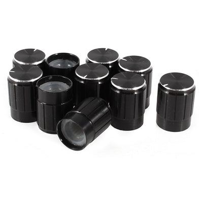 Harfington Uxcell 10 Pcs Black 6mm Knurled Dia. Potentiometer Control Knobs 13mmx17mm