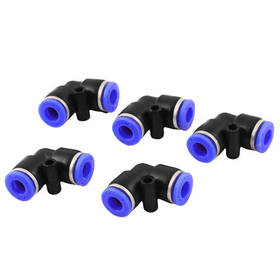 Harfington Uxcell 5 Pcs Air Pneumatic 6mm to 6mm L Shaped Push in Elbow Connector Fittings