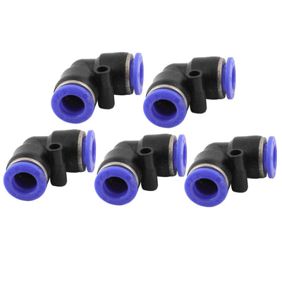 Harfington Uxcell 5 Pcs Air Pneumatic 10mm to 10mm L Shaped Push in Elbow Connector Tube Fittings