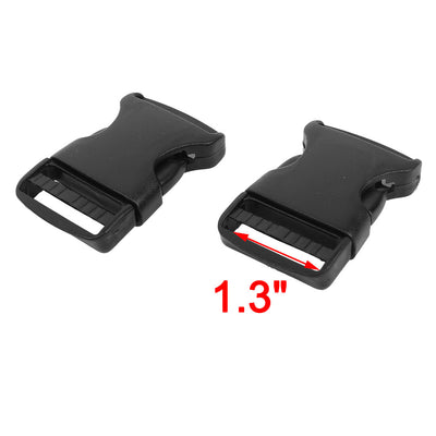 Harfington Uxcell 10pcs Black Hard Plastic Side Release Buckle for 3.2cm Width Strap Band