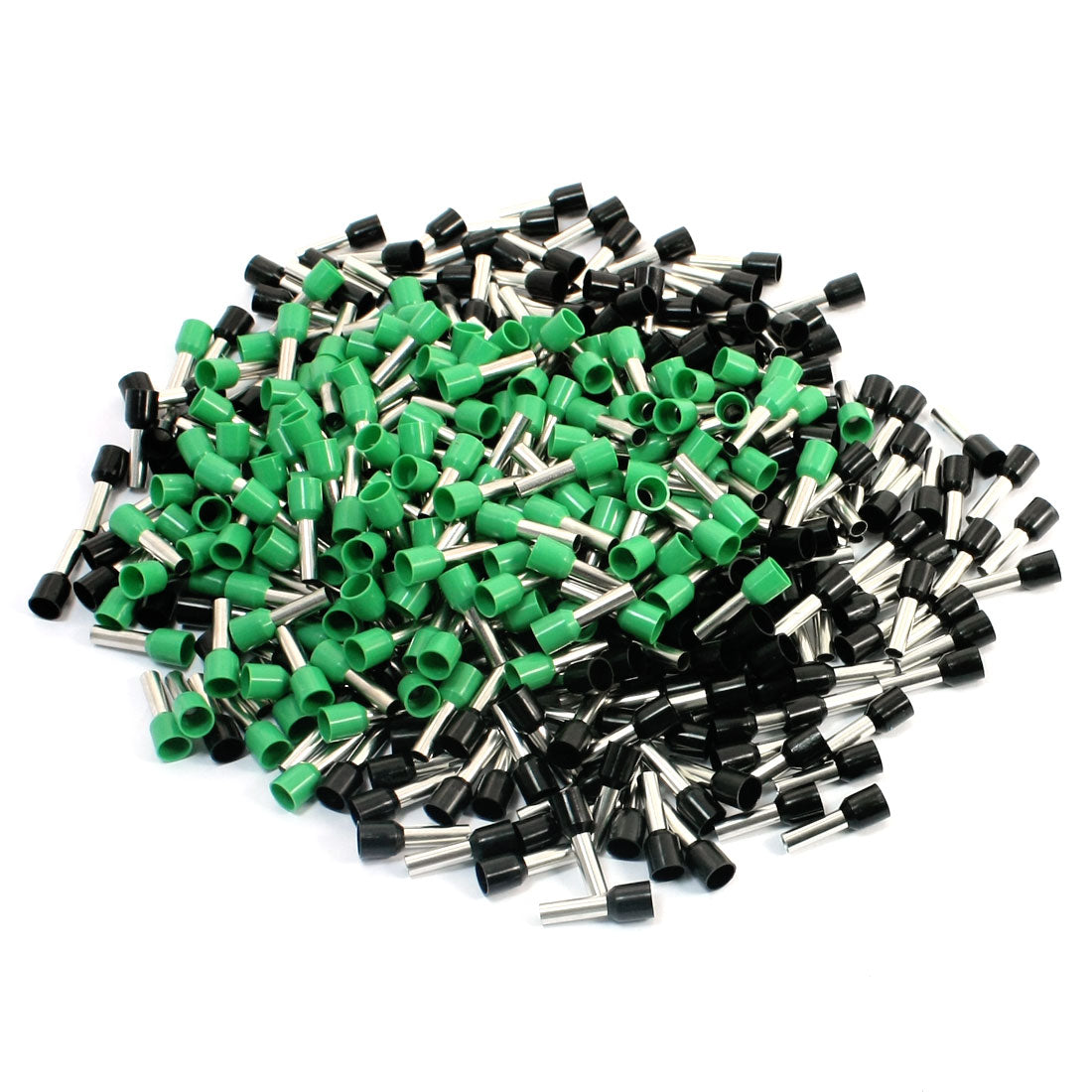 uxcell Uxcell 380Pcs 10AWG Wire E6012 Metal Tube Pre-Insulated Ferrules Terminals Black Green