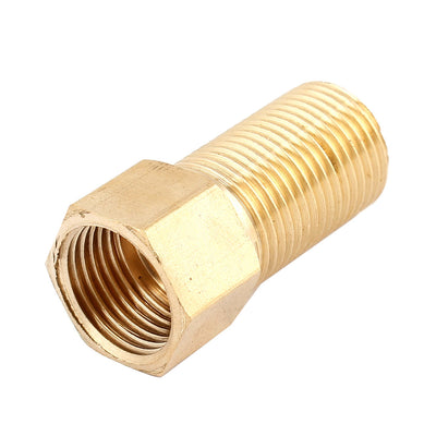 Harfington Uxcell 1/2PT Male to Female Thread Brass Pipe Nipple Connector Quick Fitting 5cm