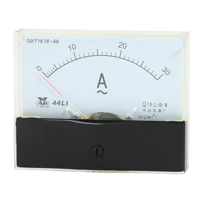 Harfington Uxcell Measurement Tool Panel Mount Analog Ammeter Gauge AC 0 - 30A Measuring Range 44L1