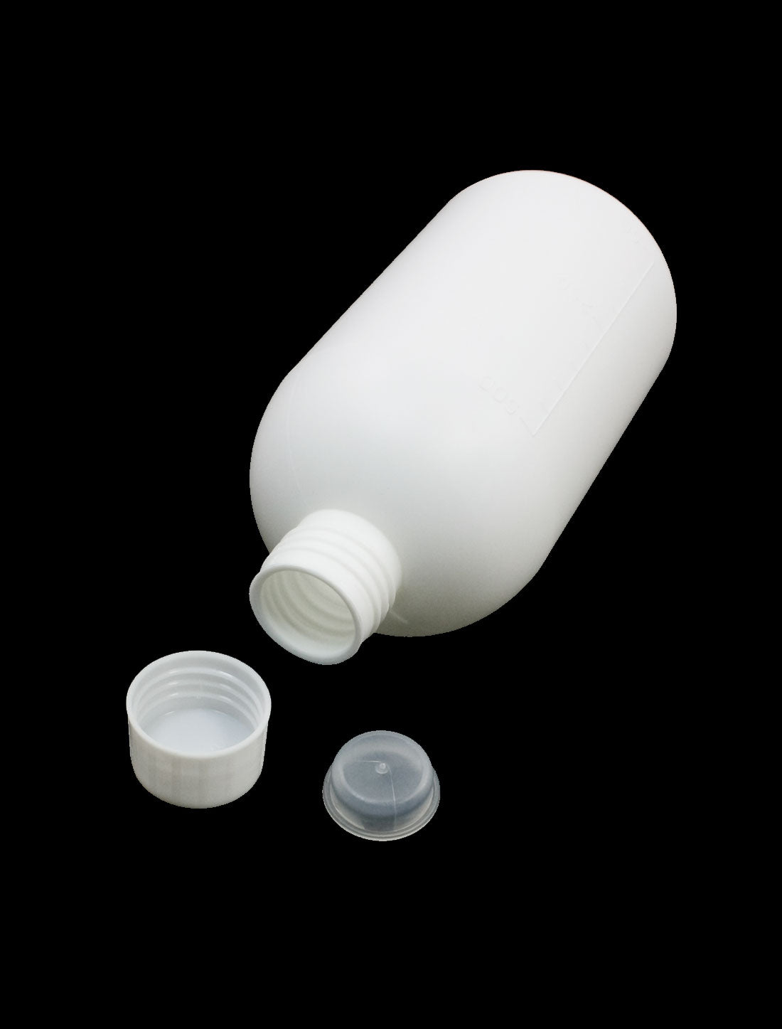 uxcell Uxcell 500mL Capacity 17cm x 8cm 25mm Dia Mouth Double Cap Leak Proof Screwcap Graduated  White Plastic Cylindrical Bottle for Chemistry Lab Laboratory