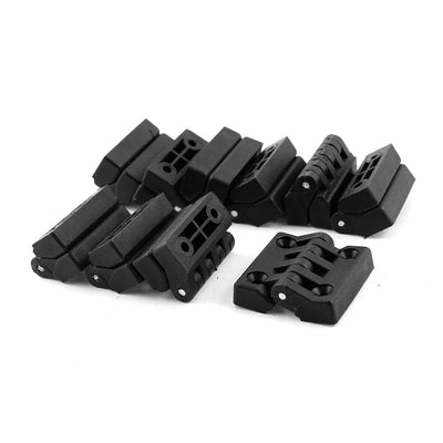 Harfington Uxcell Black 41mm x 39mm 2 Leaves Reinforced Foldable Plastic Door Cupboard Cobinet Bearing Hinge 10pcs