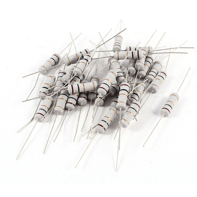 Harfington Uxcell 30 Pcs 2W Watt 1 Ohm 5% Tolerance Axial Lead Carbon Film Resistors