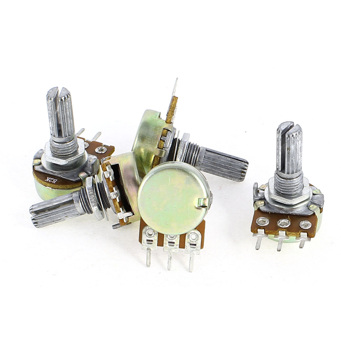 uxcell Uxcell 5 Pcs B2K 2K Ohm 3 Pin Terminals Single Linear Rotary Taper Potentiometers