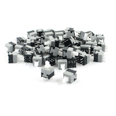 Harfington Uxcell 55Pcs 6 Pin Square 8.5mmx8.5mm Self-Locking DPDT Mini Push Button Switch