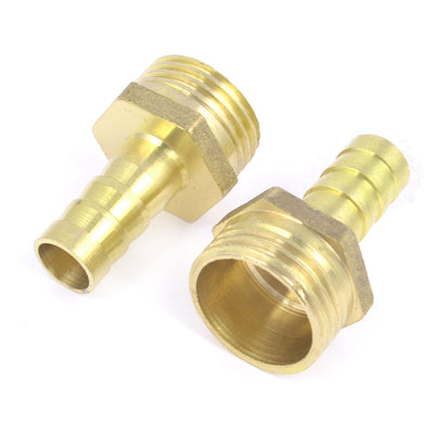 Harfington Uxcell 2pcs 1/2PT Male Thread to 3/8" Pneumatic Air Hose Barb Straight Connector