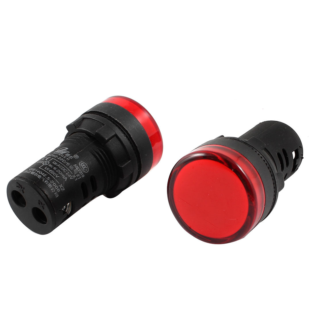 uxcell Uxcell DC 24V Panel Mounted Red LED Power Pilot Signal Indicator Light Lamp 22mm 2Pcs