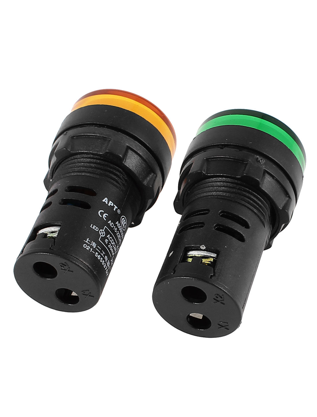 uxcell Uxcell 2 Pcs AD16-22D/S Green Yellow LED Pilot Light Panel Indicator Lamp 22mm DC 24V 20mA