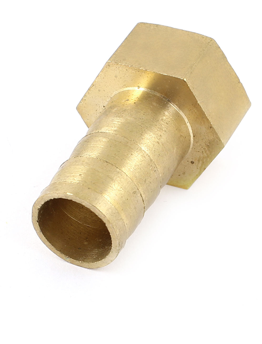 uxcell Uxcell 3/8 PT Female to 10mm Hose Barb Air Fuel Gas Pipe Quick Connector Brass Tone