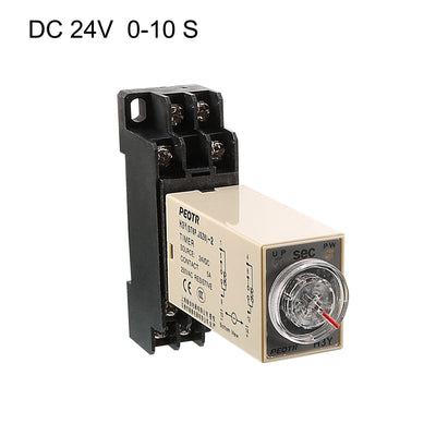 Harfington Uxcell Rotary Knob Control DC 24V 8Pin DPDT 0-10 Seconds Power on Delay Timer Relay