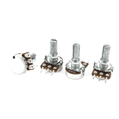 Harfington Uxcell Volumen-Potentiometer, 200 kOhm, linear, gerändelt, silberfarben, 4 Stück de