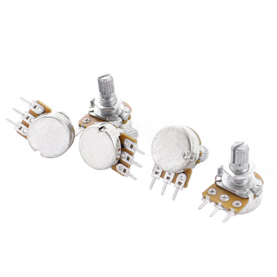 Harfington Uxcell Oberen Anpassung Geteilte Gerändelten Welle Potentiometer-topf B50K 50K Ohm 5st de