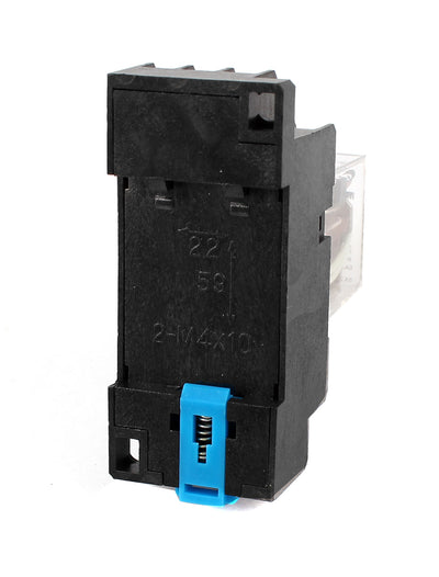 Harfington Uxcell MY4J-AC6V Coil 5A Electromagnetic Relay 14Pin 4PDT 4 NO 4 NC w Base Socket