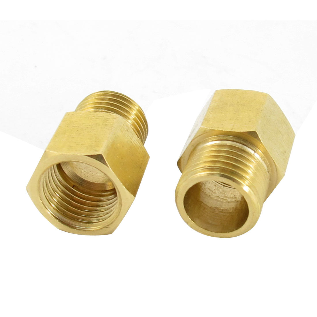 uxcell Uxcell 1/4PT Male to Female Thread Brass Pneumatic Pipe Equal Union Hex Connector 2 Pcs