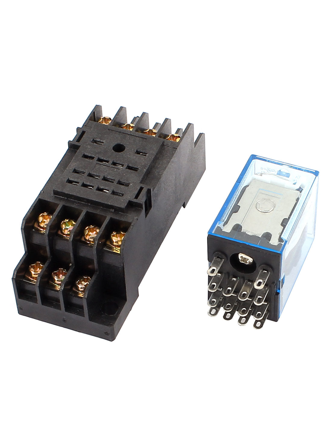 uxcell Uxcell 2 PCS AC 110/120 V 5 A Coil 35 mm DIN Schiene 4PDT 14Pin Power Relay + Boden de