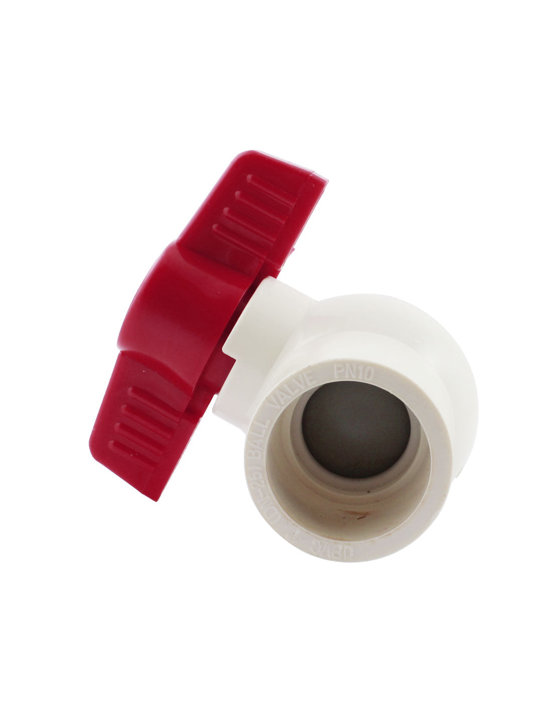 uxcell Uxcell Sanitär-Kugelhahn, 32 x 32 mm, mit rutschfesten Enden, PVC, Weiß/Rot de