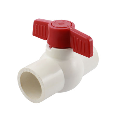 Harfington Uxcell Sanitär-Kugelhahn, 32 x 32 mm, mit rutschfesten Enden, PVC, Weiß/Rot de