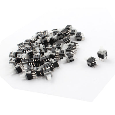 Harfington Uxcell 50PCS 10mmx5.8mmx5.8mm Durchgangsloch Weiß Druckknopf Verriegelung Tastschalter de