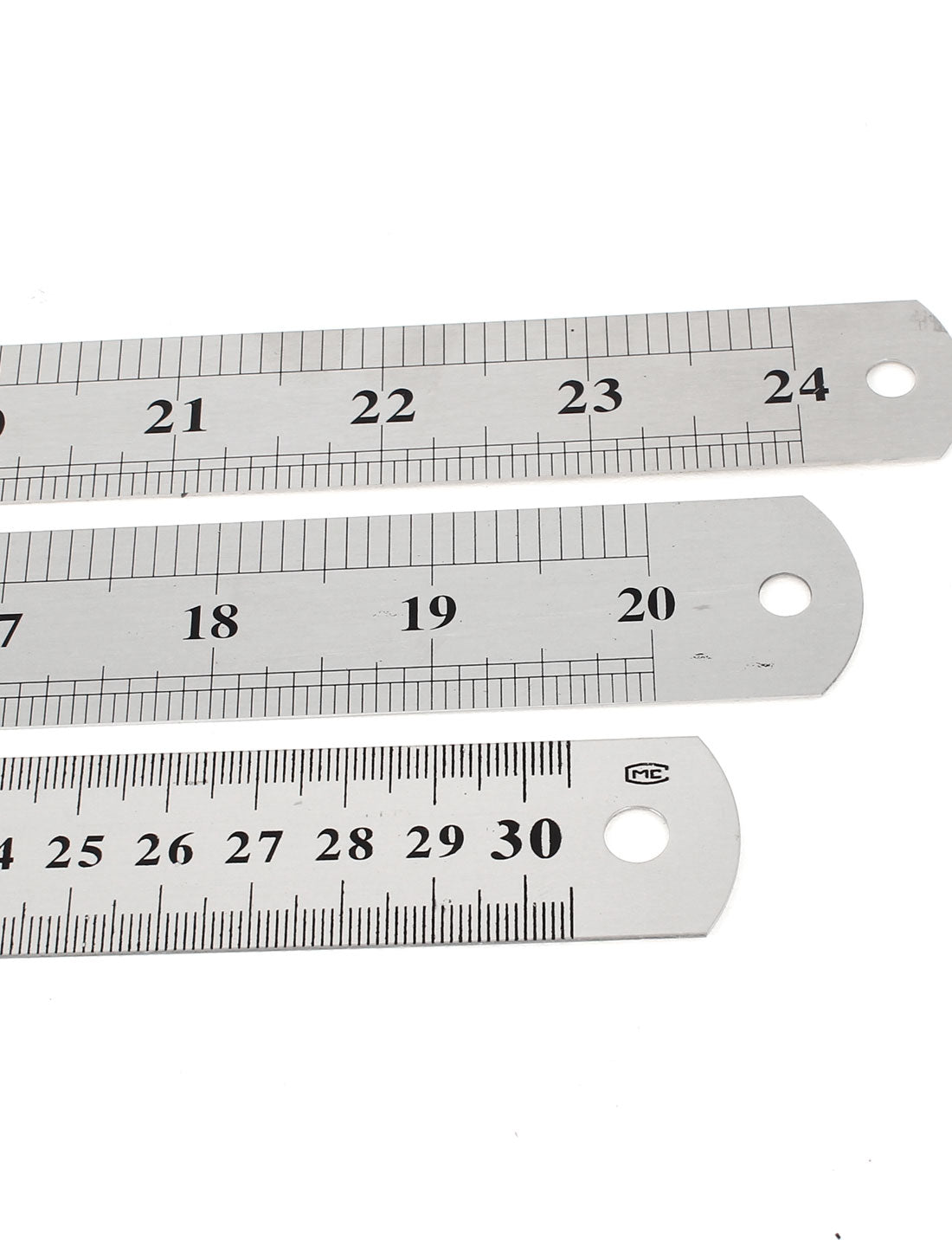 uxcell Uxcell Office Woodworker Home 30cm 50cm Double Side Stationery Metric Straight Ruler Silver Tone 2 in 1