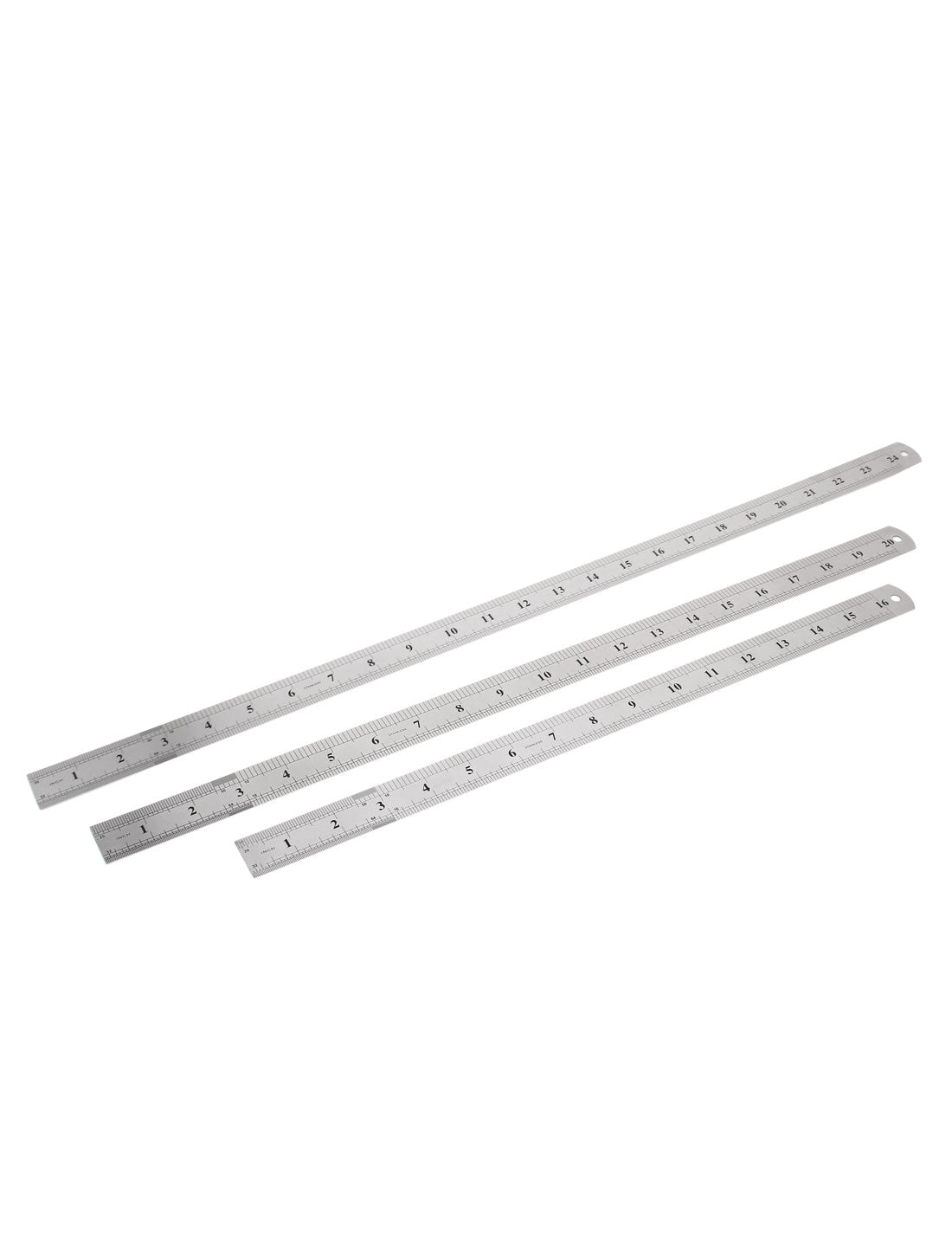 uxcell Uxcell 3 in 1 40cm 50cm 60cm Measuring Range Double Sides   Office Stationery Metric Scale Straight Ruler Silver Tone