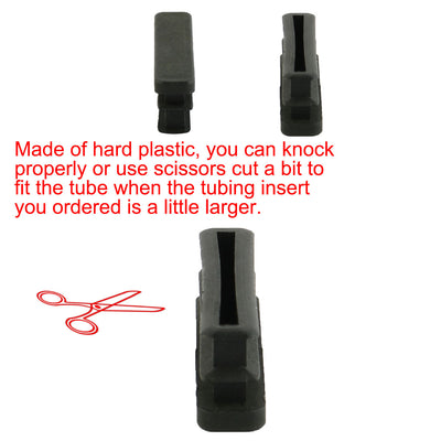 Harfington Uxcell 24 Pcs Black Plastic Rectangle Blanking End Caps Tubing Tube Inserts 10mm x 50mm