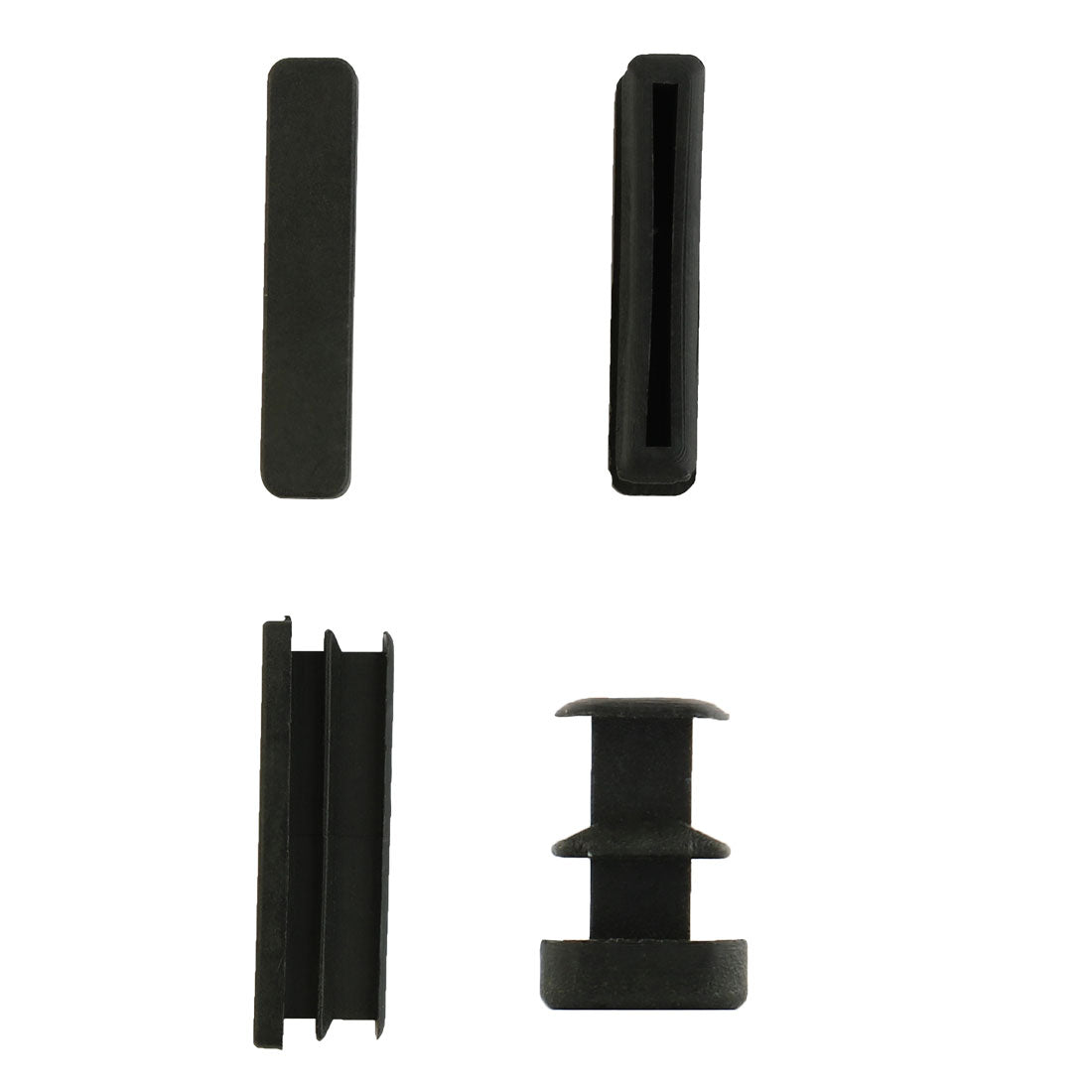 uxcell Uxcell 24 Pcs Black Plastic Rectangle Blanking End Caps Tubing Tube Inserts 10mm x 50mm