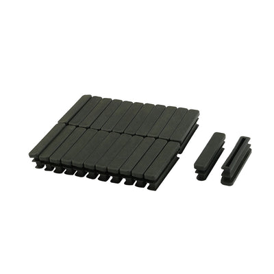 Harfington Uxcell 24 Pcs Black Plastic Rectangle Blanking End Caps Tubing Tube Inserts 10mm x 50mm