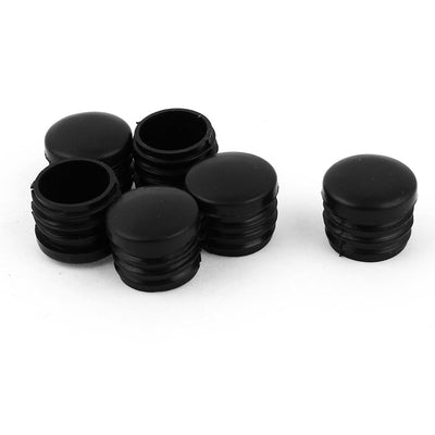 Harfington Uxcell 6 Pcs 24mm Diameter Black Plastic Blanking End Caps Round Tubing Tube Insert