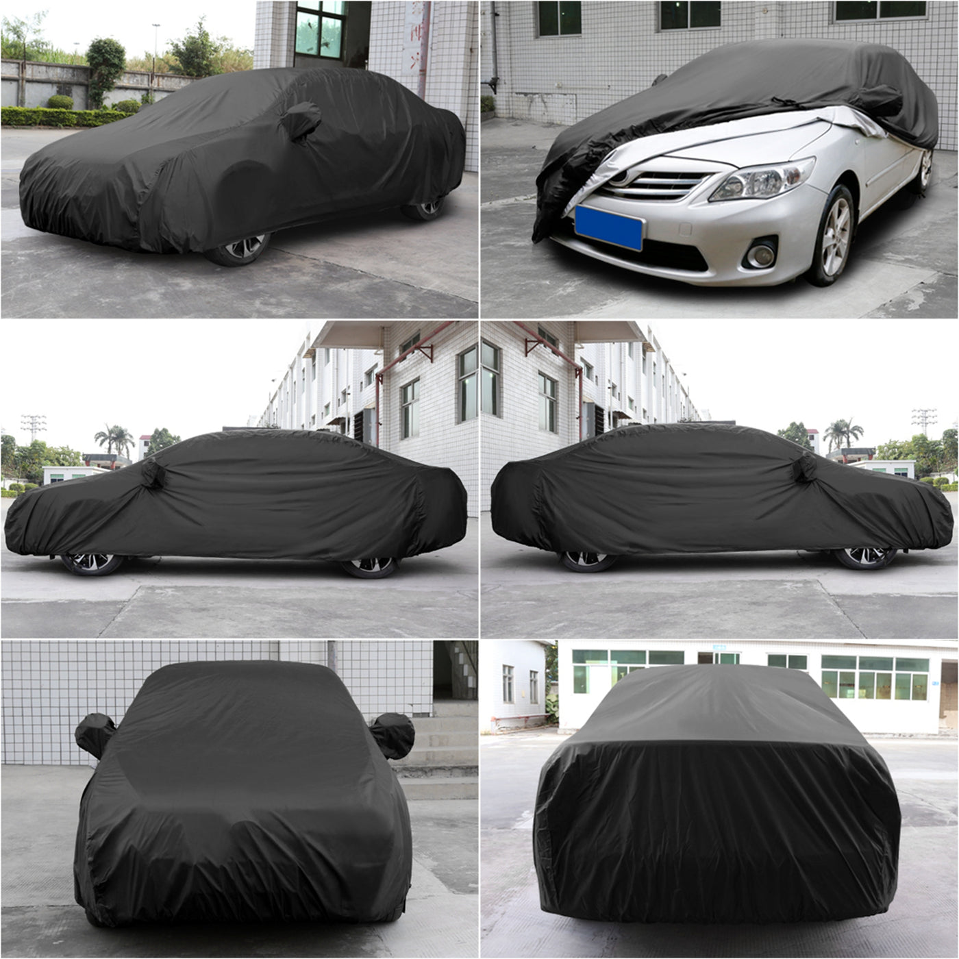 uxcell Uxcell Stormproof Waterproof Breathable Black CAR COVER Durable Outdoor Indoor