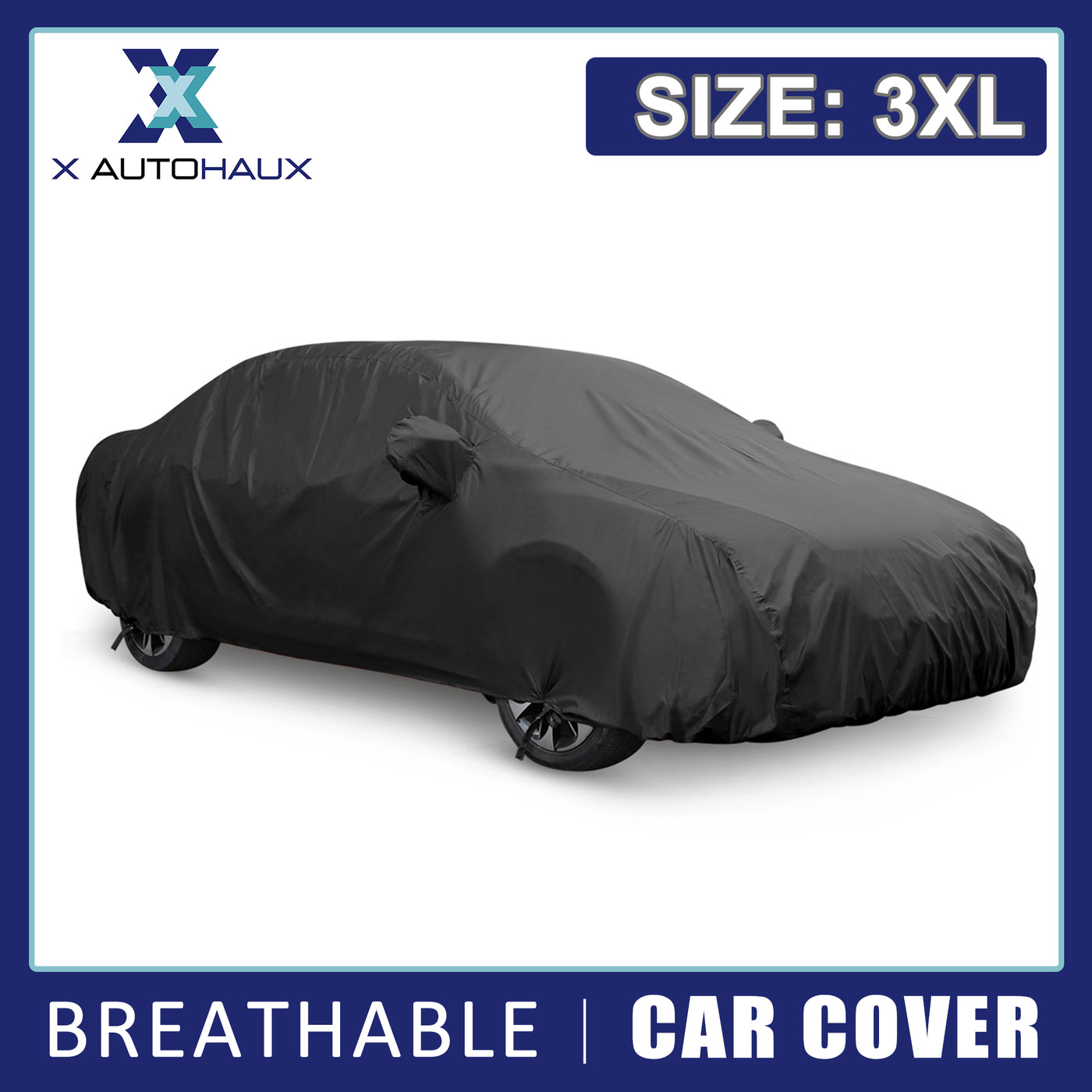 uxcell Uxcell Stormproof Waterproof Breathable Black CAR COVER Durable Outdoor Indoor