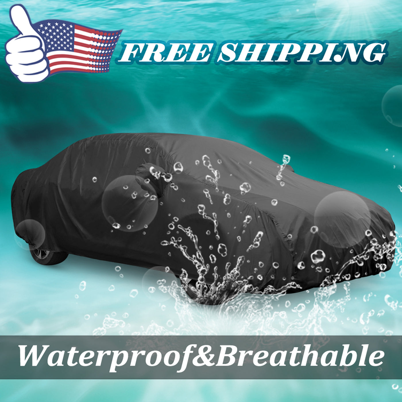 uxcell Uxcell Stormproof Waterproof Breathable Black CAR COVER Durable Outdoor Indoor