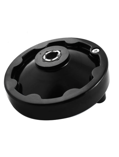 Harfington Uxcell 16mm x150mm Round Black Plastic Handwheel Hand Wheel w Revolving Handle for Industrial Milling Machine