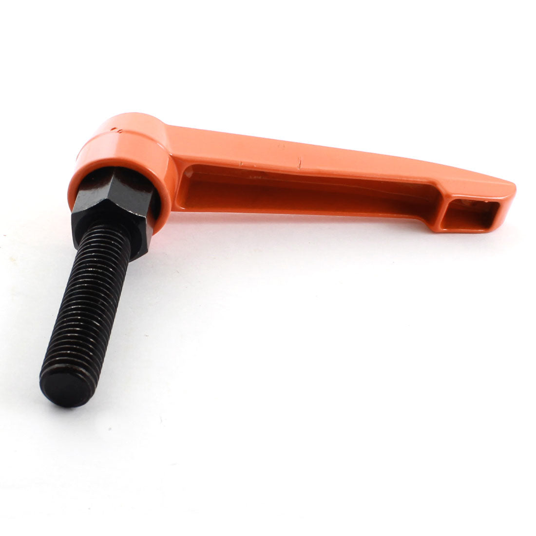 uxcell Uxcell Machinery M12x50mm Male Thread 110mm Clamping Lever Adjustable Metal Knob Handle Orange