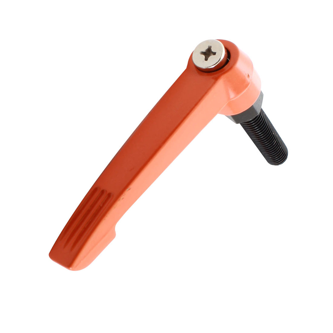 uxcell Uxcell Machinery M12x50mm Male Thread 110mm Clamping Lever Adjustable Metal Knob Handle Orange